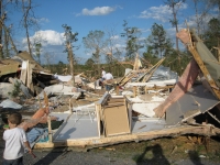 Severe damage to manufactured homes in the Morning Glory Court in Mentone. ~900 kb